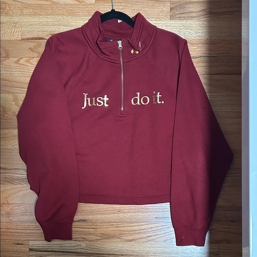 Nike Women's Burgundy Half-Zip Sweatshirt